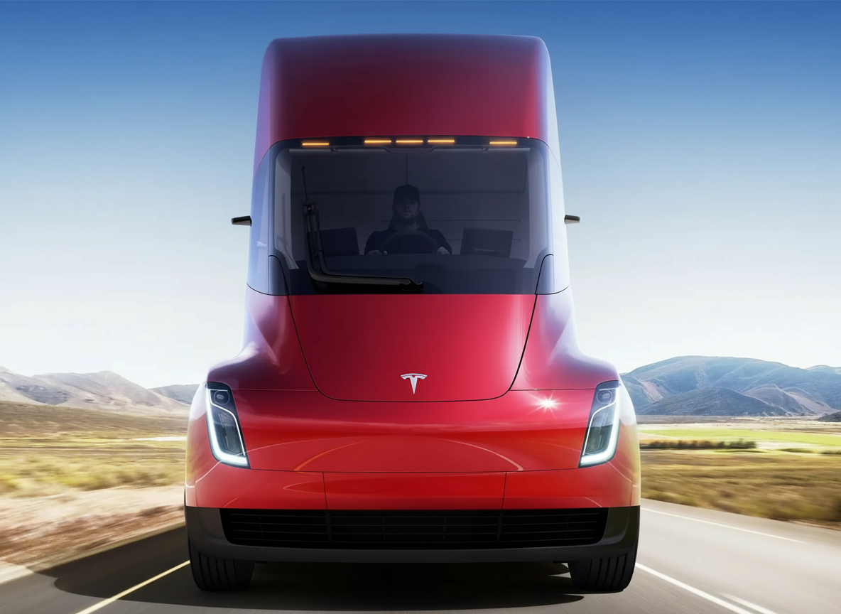 Tesla Semi electric truck on highway